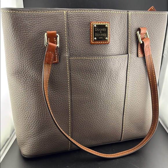 Dooney & Bourke Brown Leather Tote Bag - Picture 1 of 5